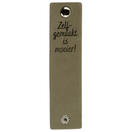 Durable Rechthoekige leren labels met drukknoop van 12 x 3 cm - Zelf gemaakt is mooier per 2 stuks