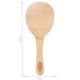 Opry Houten Sambabal  - ratelbal 13cm