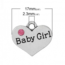 Bedel hart met Baby Girl 17mm