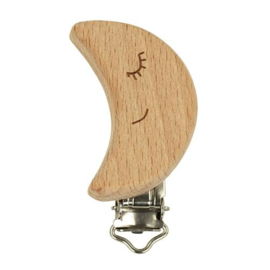 Durable houten speenclip  - Maan - 2 stuks