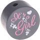 Houten kraal ''It's a Girl'' antraciet ''babyproof''