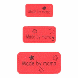 Opry Skai-leren Label Made by mama -Rood  3 labels