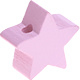 Houten kraal Ster babyroze effen ''babyproof''