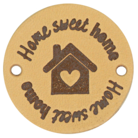 Durable Leren labels rond 3,5cm -Home Sweet Home per 2 stuks