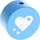 Houten kraal hart hemelblauw ''babyproof''