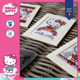 Wenskaart Hello Kitty Flowert Cuteness set van 3