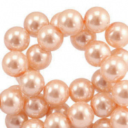 30  Glas Parels Salmon rose - 8mm