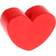 Houten kraal Mini-hart rood effen ''babyproof''
