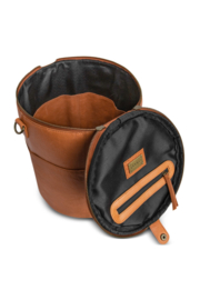 Muud Saturn XL leren tas voor handwerkprojecten 28xØ21cm - Whiskey kleur