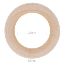 Houten beuken ring  3,5 cm