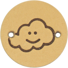 Durable Leren labels rond 2cm - Cloud - Wolk per 2 stuks