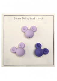 Go Handmade Siliconen kralen Micky 25x20mm - mix Purple 3 kralen