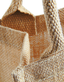 Jute tas natural Midi shopper met natural hengsel