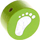 Houten kraal babyvoetjes lichtgroen ''babyproof''