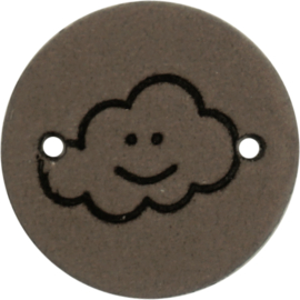 Durable Leren labels rond 2cm - Cloud - Wolk per 2 stuks