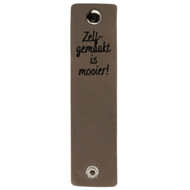 Durable Rechthoekige leren labels met drukknoop van 12 x 3 cm - Zelf gemaakt is mooier per 2 stuks