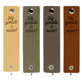 Durable Rechthoekige leren labels met drukknoop van 12 x 3 cm - Zelf gemaakt is mooier per 2 stuks