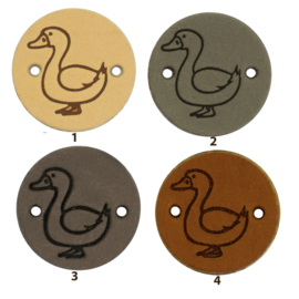 Durable Leren labels rond 2cm - Duck per 2 stuks