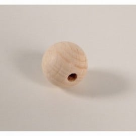 Blanke houten kraal 15 mm