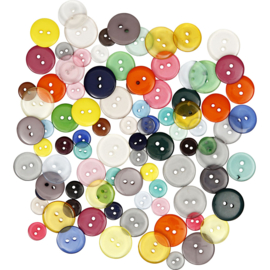 Knopenmix 12-18-20mm diverse kleuren - 100stuks
