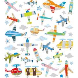 Velletje stickers , Vliegtuigen en Helicopters