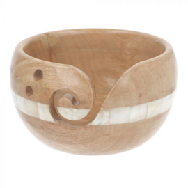 Scheepjes Yarn Bowl Mango Hout en Parelmoer 15x9cm