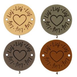 Durable Leren labels rond 3,5cm - Lief per 2 stuks