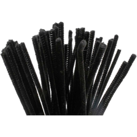 Chenilledraad 6mm Zwart 50 stuks assortiment
