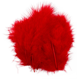 Veertjes 5-12cm ±15 stuks - Rood