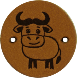 Durable Leren labels rond 2cm - Cow per 2 stuks