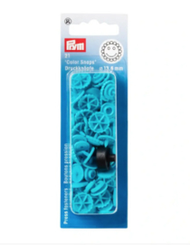 Kamsnaps Prym bloem met gezichtje 12,4mm Blauw