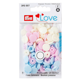Color snaps -  Prym Love color rond 12,4mm creme, babyroze en babyblauw