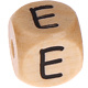 Houten Letterkraal gegraveerd 10mm  - E -