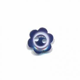 Bloemknoopje  10 mm Blauw met randje glossy