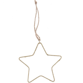 Rico ster hanger met gouden glitters 10cmx10cm