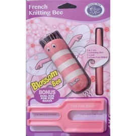 Punnikpopje roze inclusief naald en pompom maker