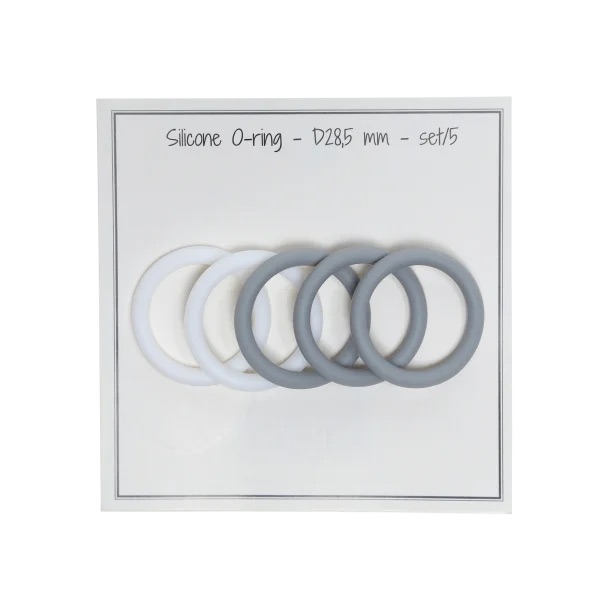 Siliconen O-Ring  Wit/grijs  set van 5) Go Handmade