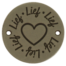 Durable Leren labels rond 3,5cm - Lief per 2 stuks