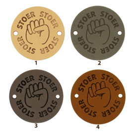 Durable Leren labels rond 3,5cm - Stoer per 2 stuks