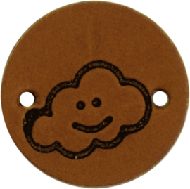Durable Leren labels rond 2cm - Cloud - Wolk per 2 stuks