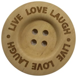 Durable Houten knopen: Live Love Laugh 40mm -2 stuks-
