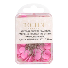 Bohin kopspelden rond 42x0,55mm fuchsia - 1x100st