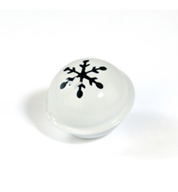 Kerstbel Wit snowflake 35mm - per stuk