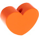 Houten kraal Mini-hart oranje effen ''babyproof''