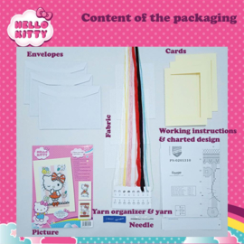 Wenskaart Hello Kitty Flowert Cuteness set van 3