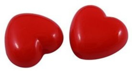 10 Rode hartjes kralen van 9mm