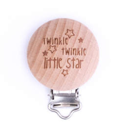Durable Houten speenclip  - Twinkle Twinkle little star- 2 stuks