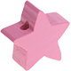 Houten kraal Mini-ster roze effen ''babyproof''