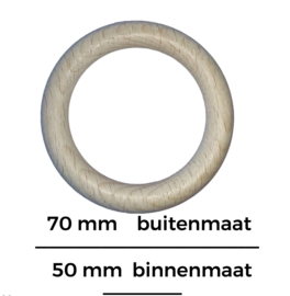 Houten beuken ring  70mm x 10mm