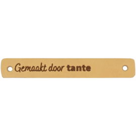 Durable leren aannaaibandje 7x1 cm - Gemaakt door Tante per 2 stuks